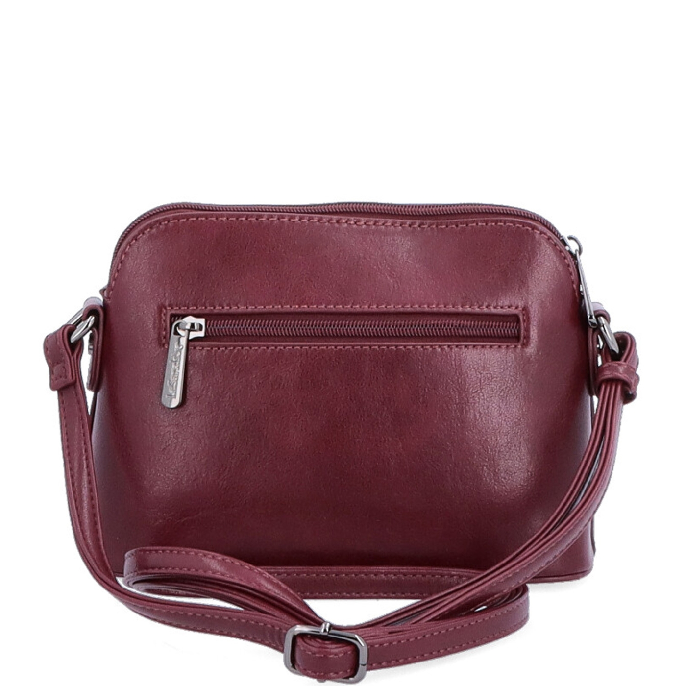 Minimalistická crossbody kabelka Le Sands materiál syntetická koža zapínanie na zips farba vínová veľkosť malá 7710 BO Zozadu