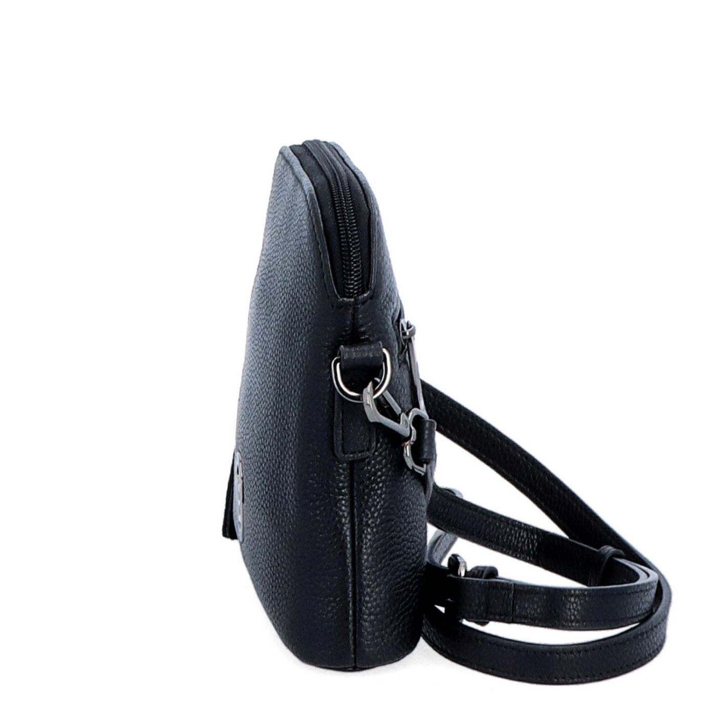 Malá kožená crossbody kabelka Noelia Bolger materiál kože zapínanie na zips farba čierna veľkosť malá NB 3017 C Z boku