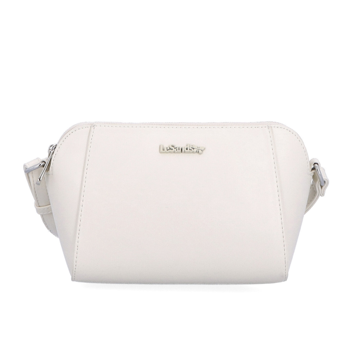 Menšia crossbody kabelka s dvoma vreckami Le Sands materiál syntetická koža zapínanie na zips farba béžová veľkosť malá 7716 BE Spredu