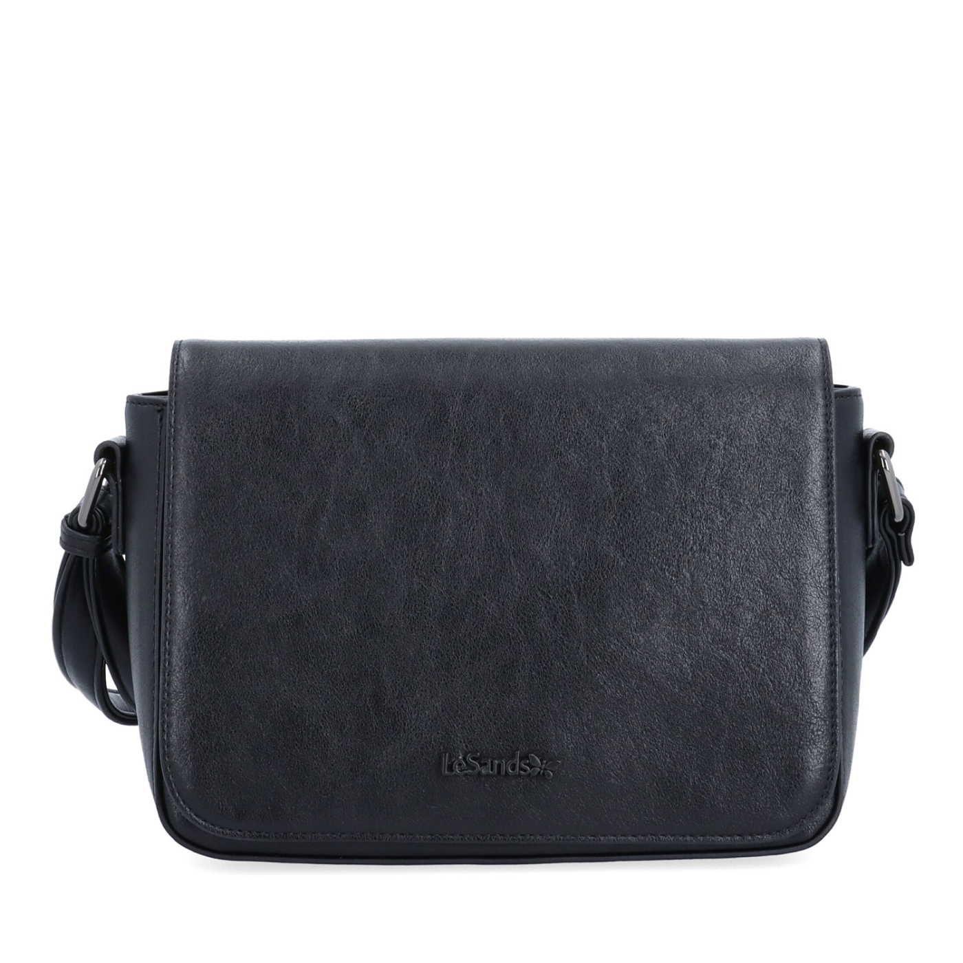 Nadčasová crossbody kabelka s chlopňou Le Sands materiál syntetická koža zapínanie s chlopňou farba čierna veľkosť malá 7724 C Spredu