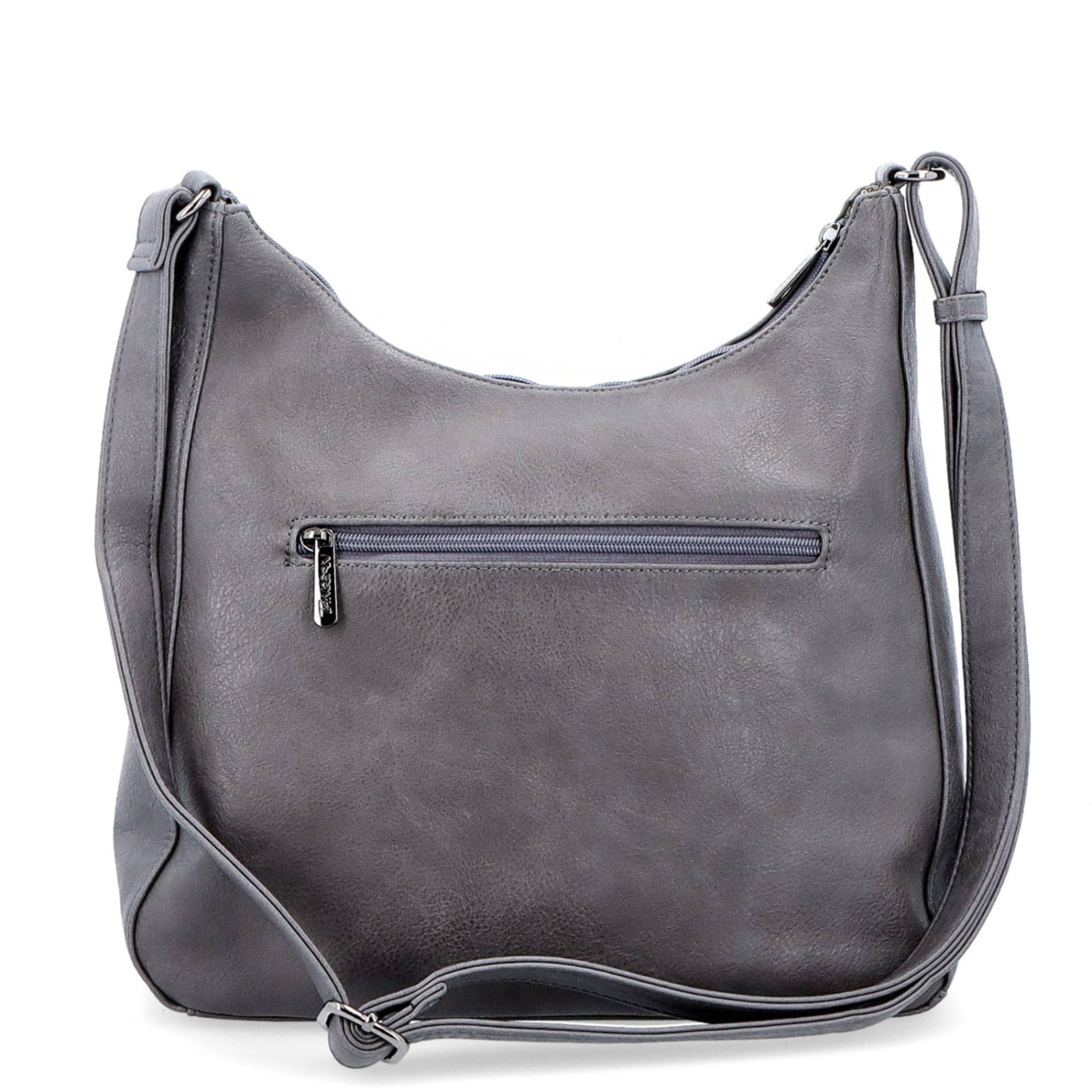 Mestská crossbody kabelka zo syntetickej kože Tangerin materiál syntetická koža zapínanie na zips farba sivá veľkosť stredná 8046 TS Zozadu