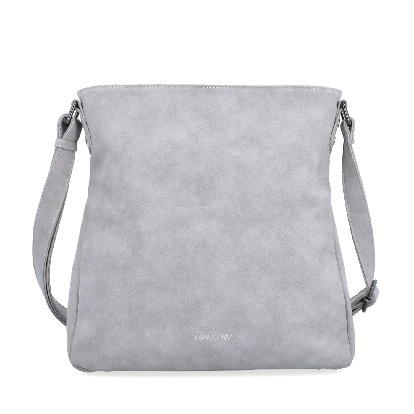 Štýlová crossbody kabelka s čistým dizajnom Tangerin materiál syntetická koža zapínanie na zips farba sivá veľkosť stredná 1101 SS Spredu