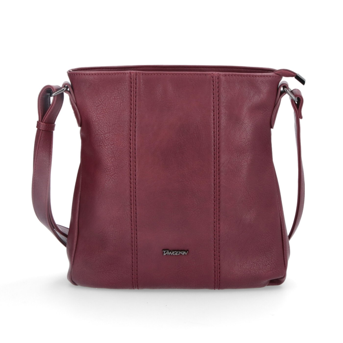 Crossbody kabelka s prešívaním Tangerin materiál syntetická koža zapínanie na zips farba vínová veľkosť stredná 8004 BO Spredu