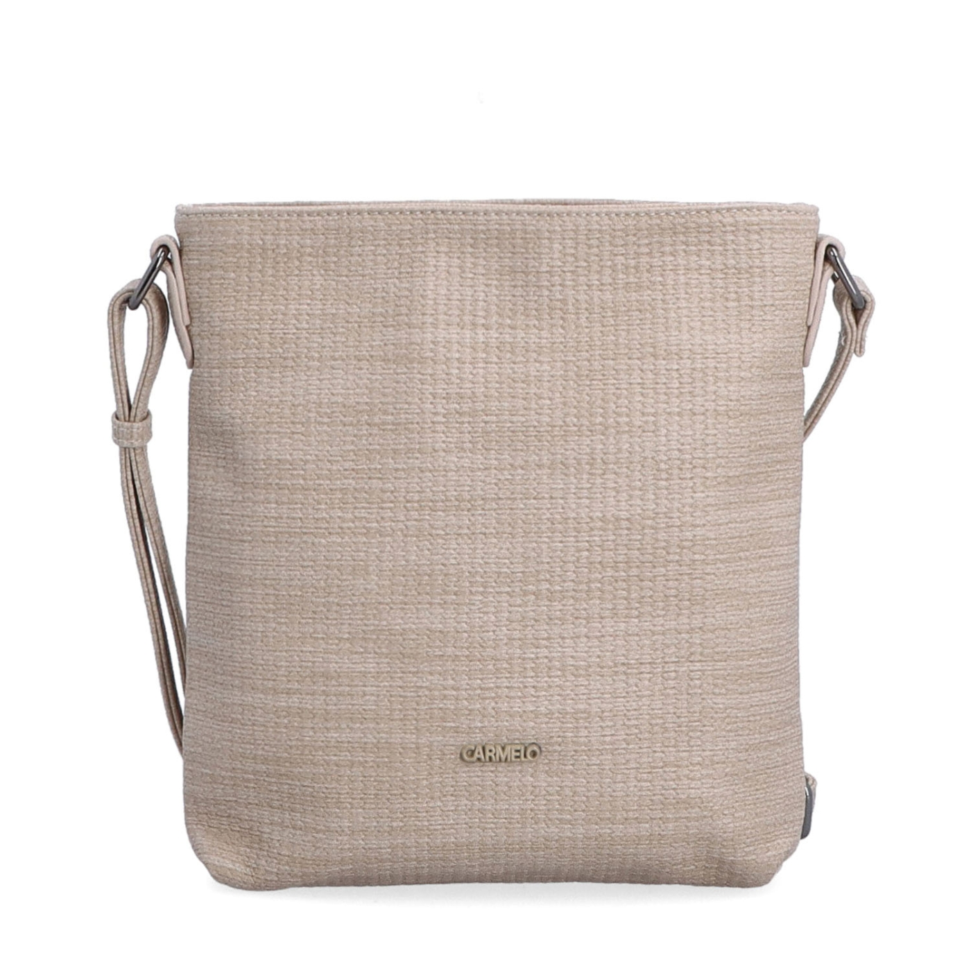 Malá slamená crossbody kabelka Carmelo materiál syntetická koža zapínanie na zips farba béžová veľkosť malá 4308 BE Spredu