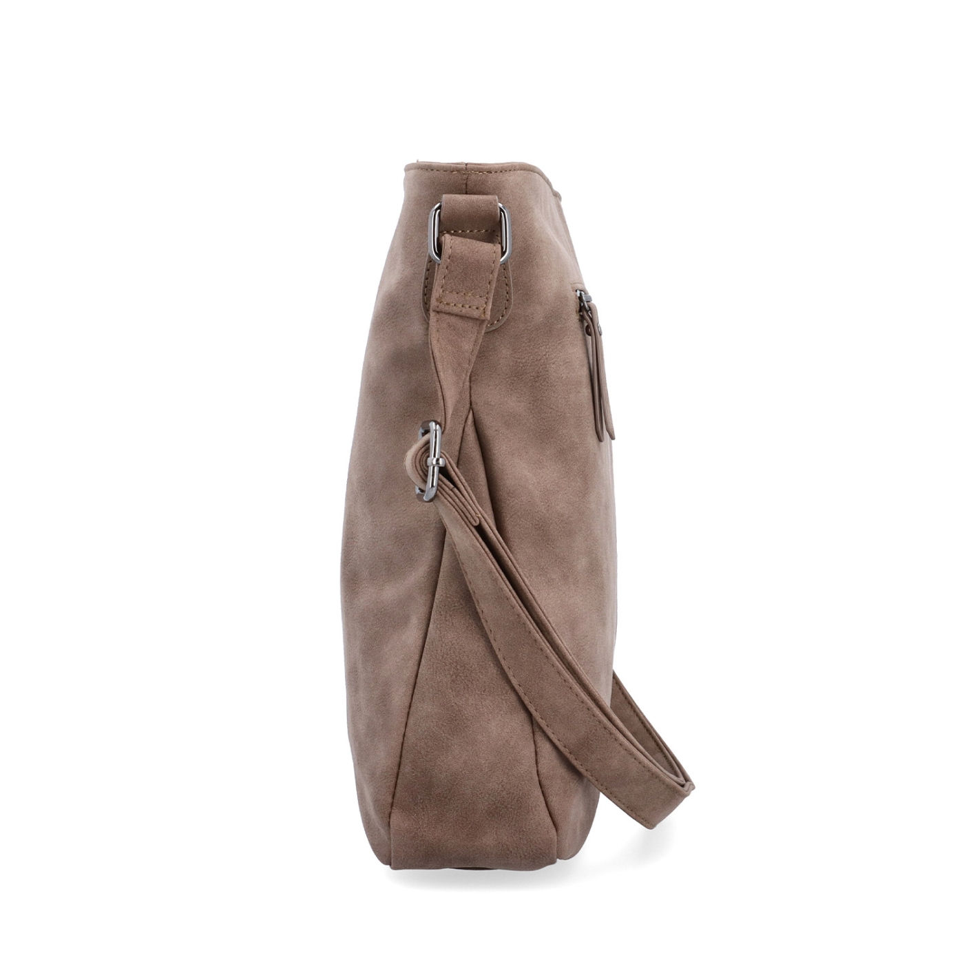Štýlová crossbody kabelka s čistým dizajnom Tangerin materiál syntetická koža zapínanie na zips farba hnedá veľkosť stredná 1101 H Z boku