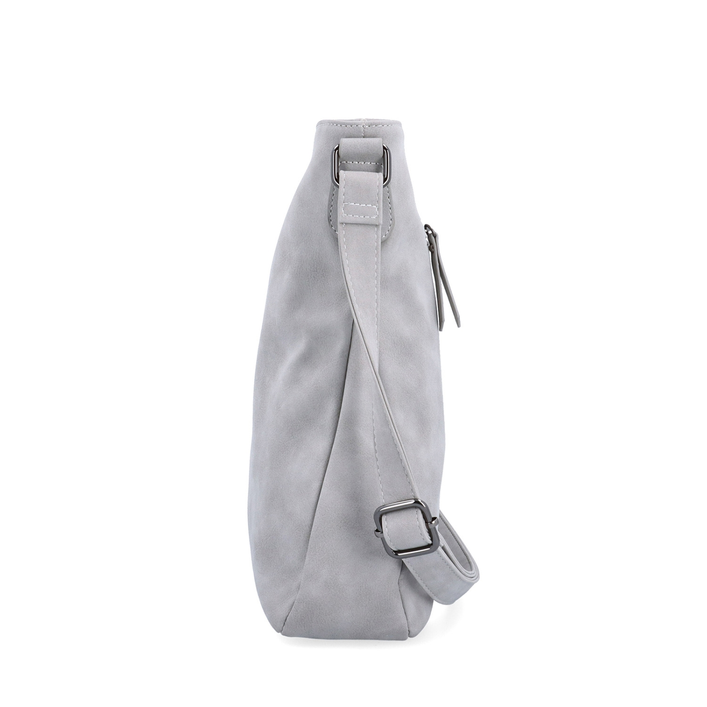 Štýlová crossbody kabelka s čistým dizajnom Tangerin materiál syntetická koža zapínanie na zips farba sivá veľkosť stredná 1101 SS Z boku