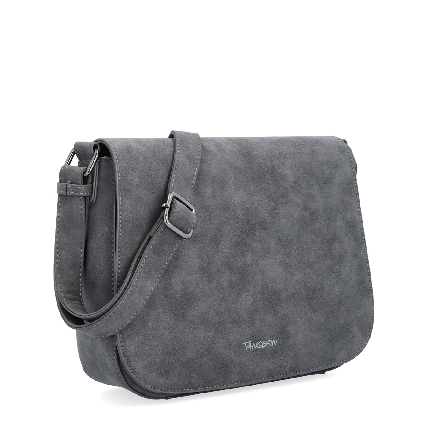 Elegantná crossbody kabelka s chlopňou Tangerin materiál syntetická koža zapínanie na zips farba sivá veľkosť stredná 1115 ANT