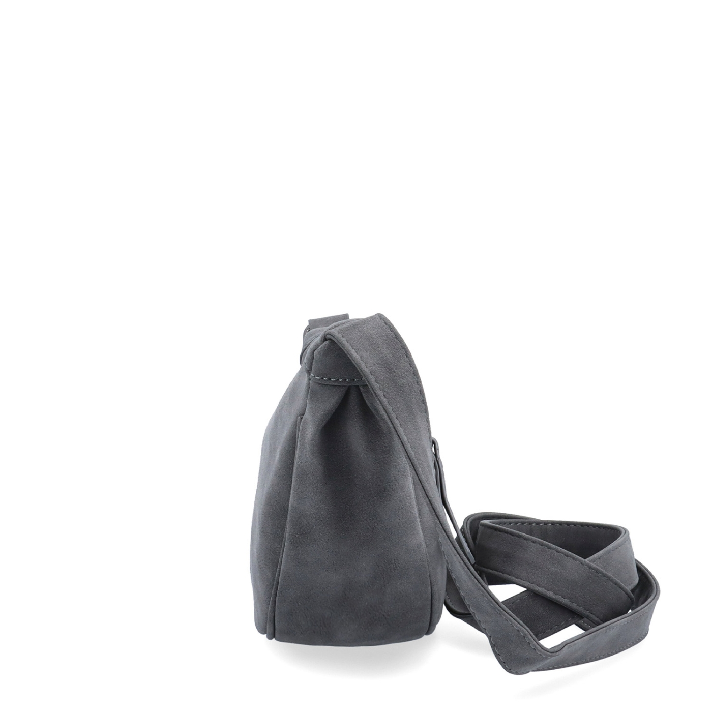 Štýlový dámský Moonbag zo syntetického materiálu Tangerin materiál syntetická koža zapínanie na zips farba sivá veľkosť malá 1112 ANT Z boku