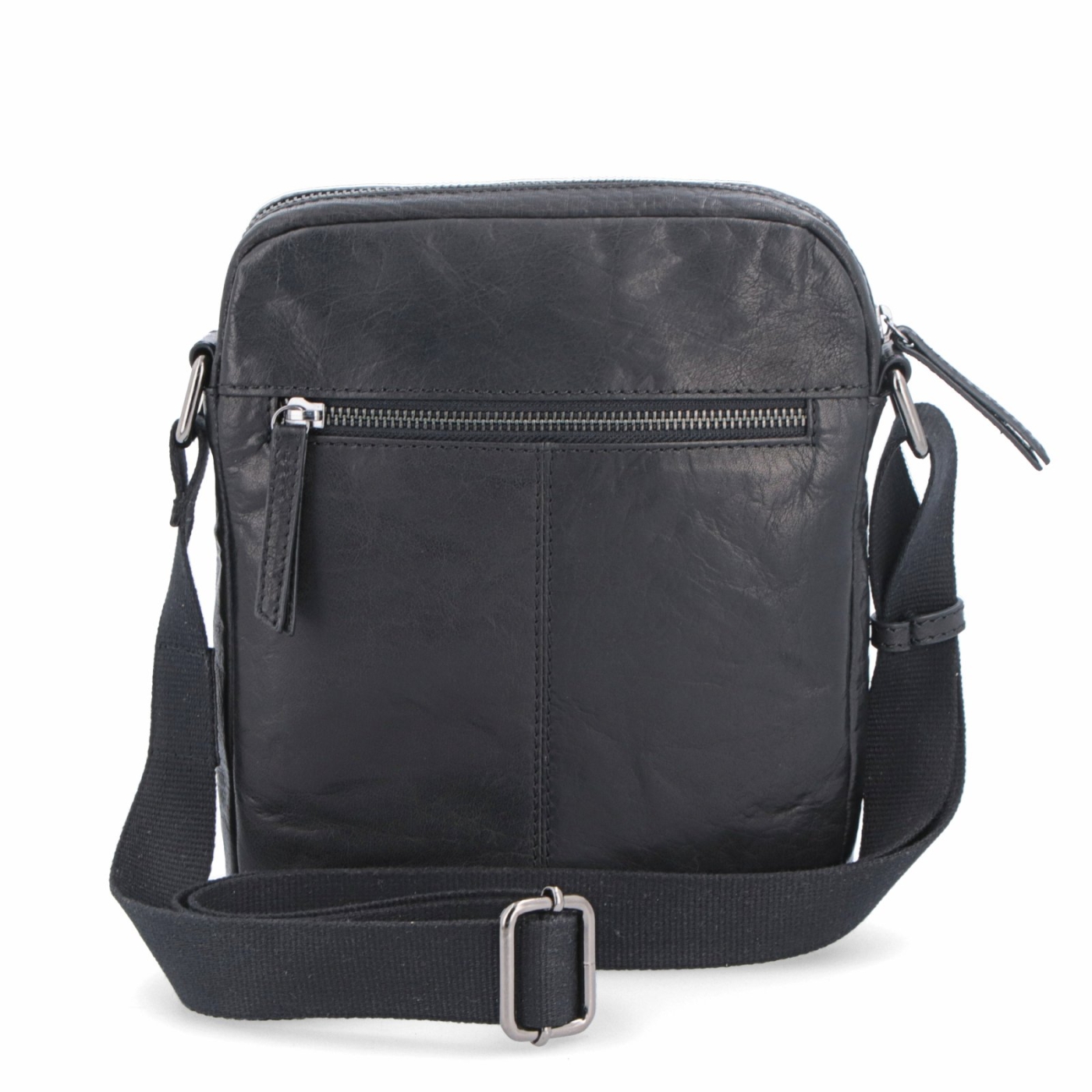 Kožená crossbody taška Poyem materiál kože farba čierna veľkosť malá 2200 Poyem C Zozadu