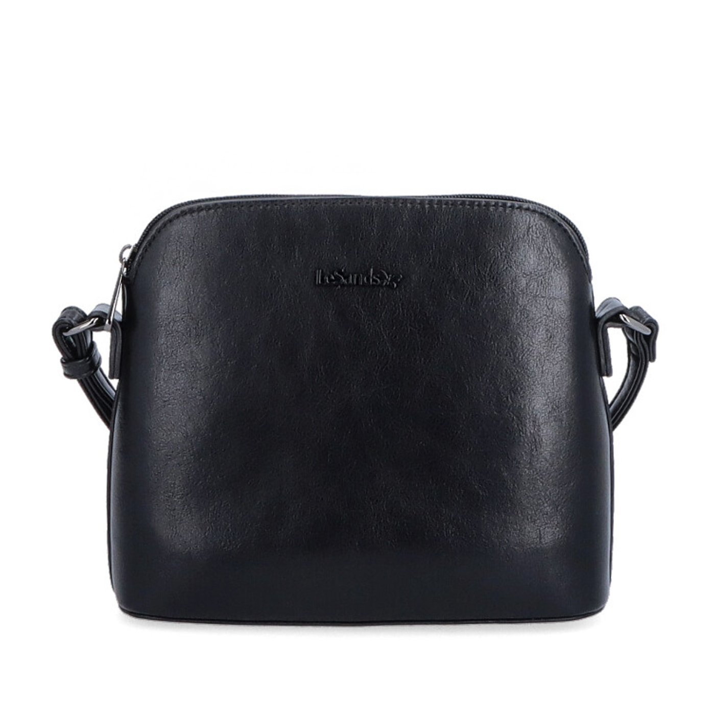 Malá minimalistická crossbody kabelka Le Sands materiál syntetická koža zapínanie na zips farba čierna veľkosť malá 7712 C Spredu