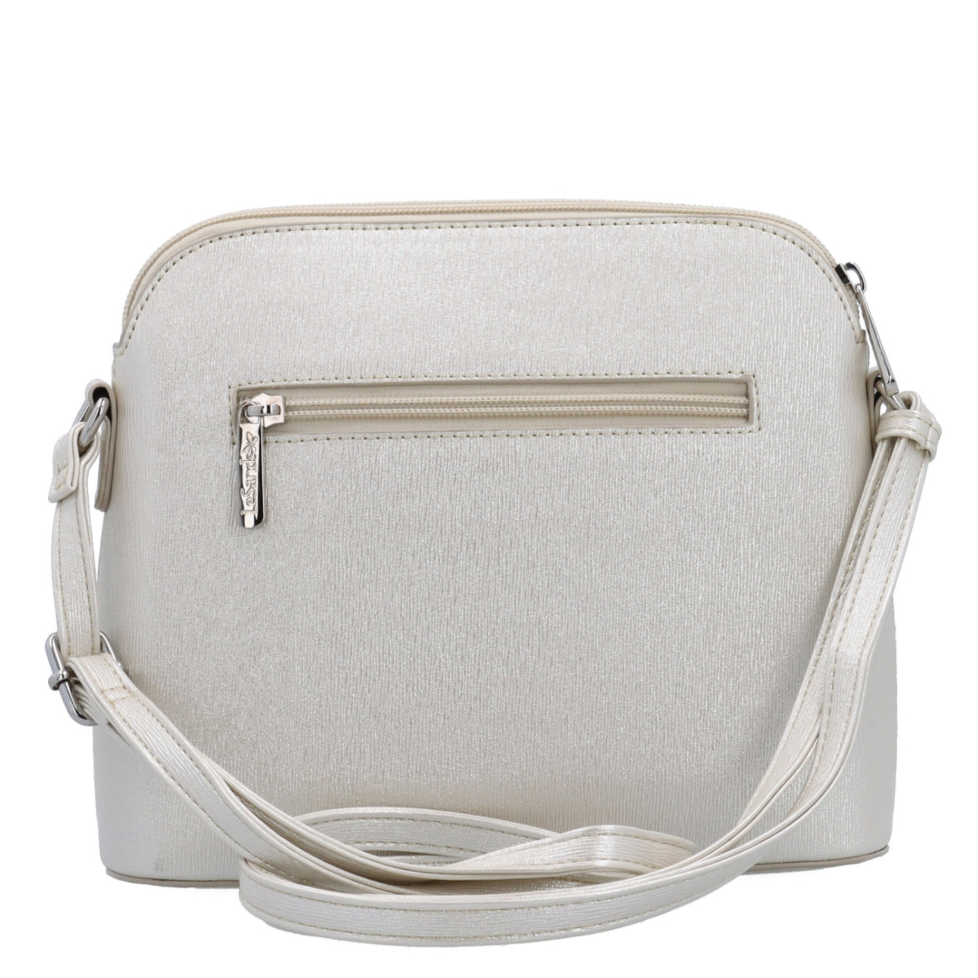 Elegantná crossbody kabelka s čistým dizajnom Le Sands materiál syntetická koža zapínanie na zips farba béžová veľkosť malá 4607 PRL Zozadu