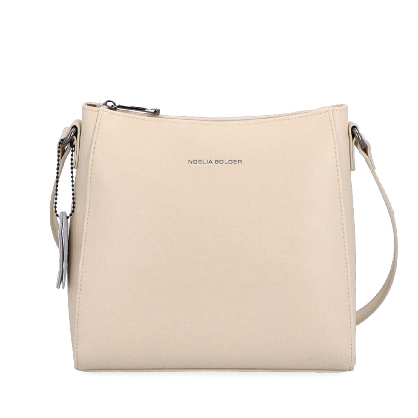 Kožená kabelka crossbody Noelia Bolger Noelia Bolger materiál kože zapínanie na zips farba béžová veľkosť malá NB 0097 BE Spredu