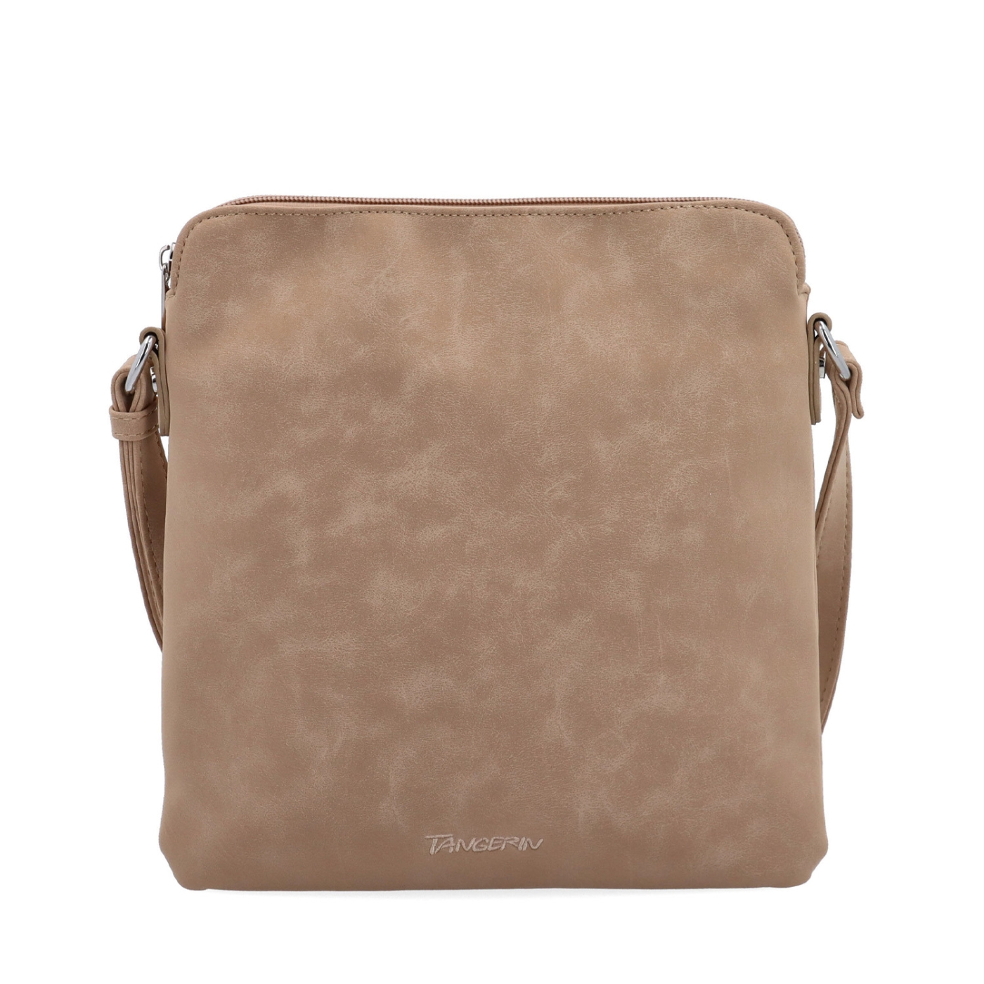 Menšia crossbody kabelka z hebkého materiálu Tangerin materiál syntetická koža zapínanie na zips farba béžová veľkosť malá 7017 SAN Spredu