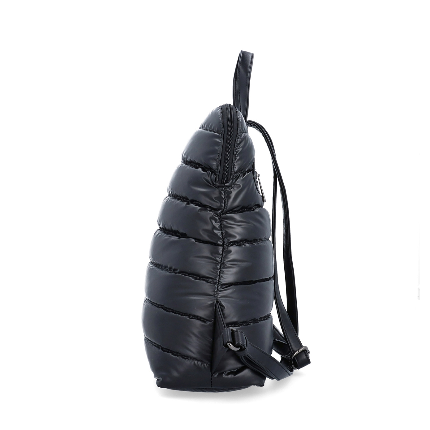 Prešívaný batoh z nadýchaného nylonu Carmelo materiál nylon zapínanie na zips farba čierna veľkosť stredná 4384 C Z boku