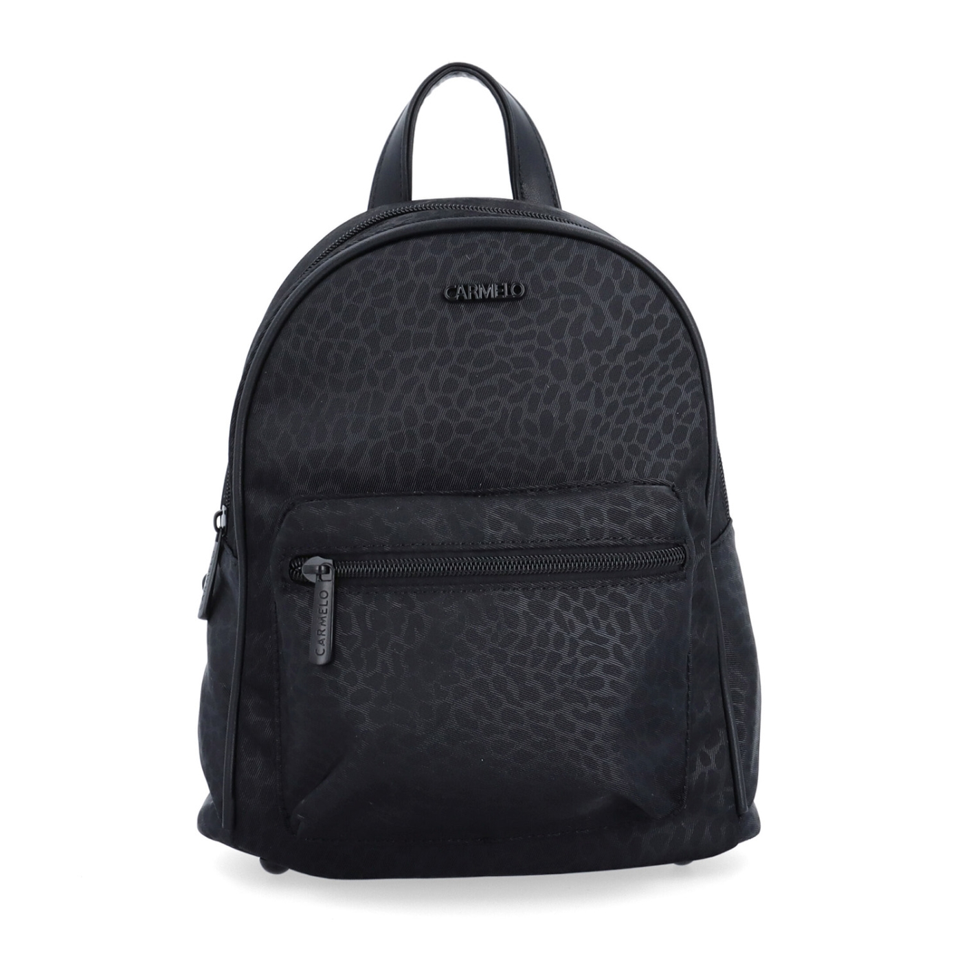 Malý nylonový batoh pre ženy Carmelo materiál nylon zapínanie na zips farba čierna veľkosť malá 6604 C LE Spredu
