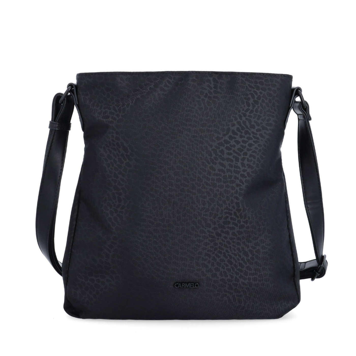 Crossbody kabelka v minimalistickom štýle Carmelo materiál nylon zapínanie na zips farba čierna veľkosť stredná 6605 C LE Spredu
