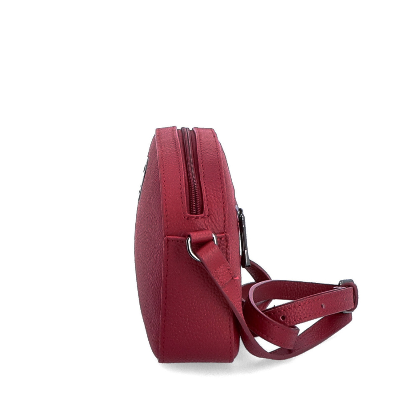 Malá kožená crossbody kabelka s vreckom na zips Noelia Bolger materiál kože zapínanie na zips farba červená veľkosť malá NB 3013 CV Z boku