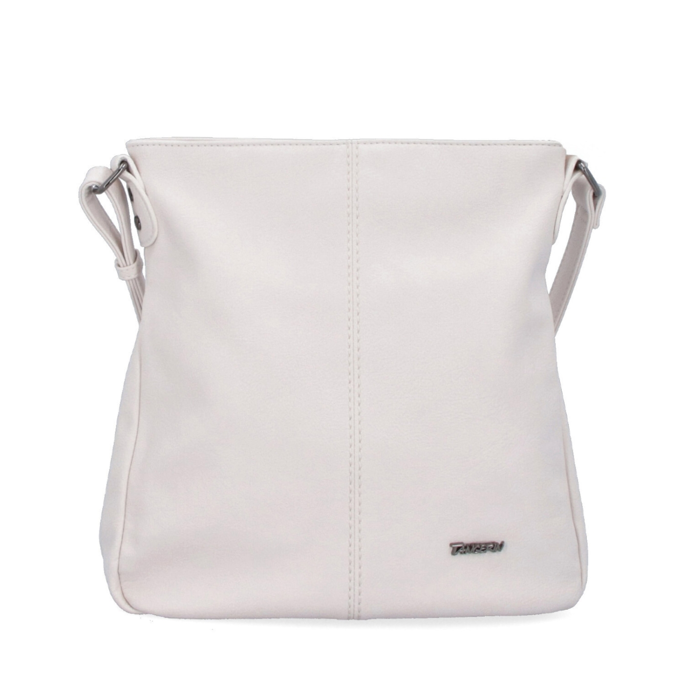 Crossbody kabelka s jednoduchým prešívaním Tangerin materiál syntetická koža zapínanie na zips farba béžová veľkosť stredná 8003 K Spredu