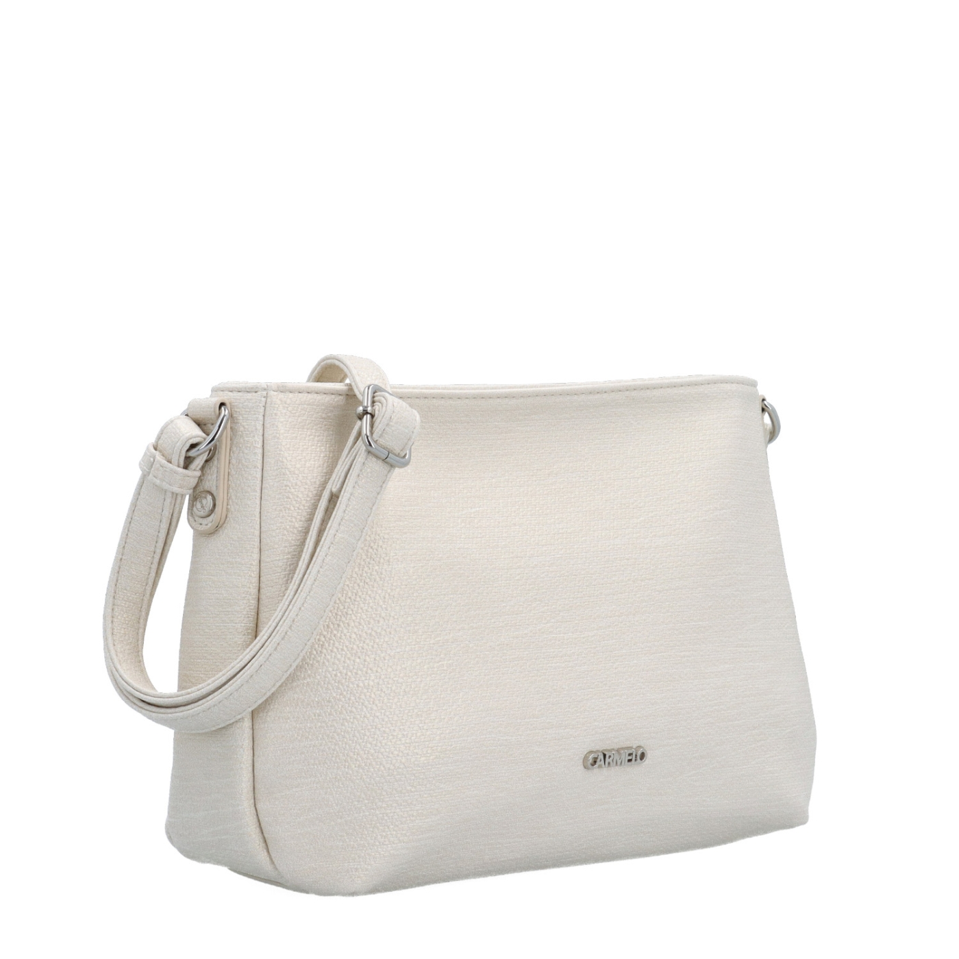 Praktická a elegantná crossbody kabelka Carmelo materiál syntetická koža zapínanie na zips farba béžová veľkosť stredná 4605 K