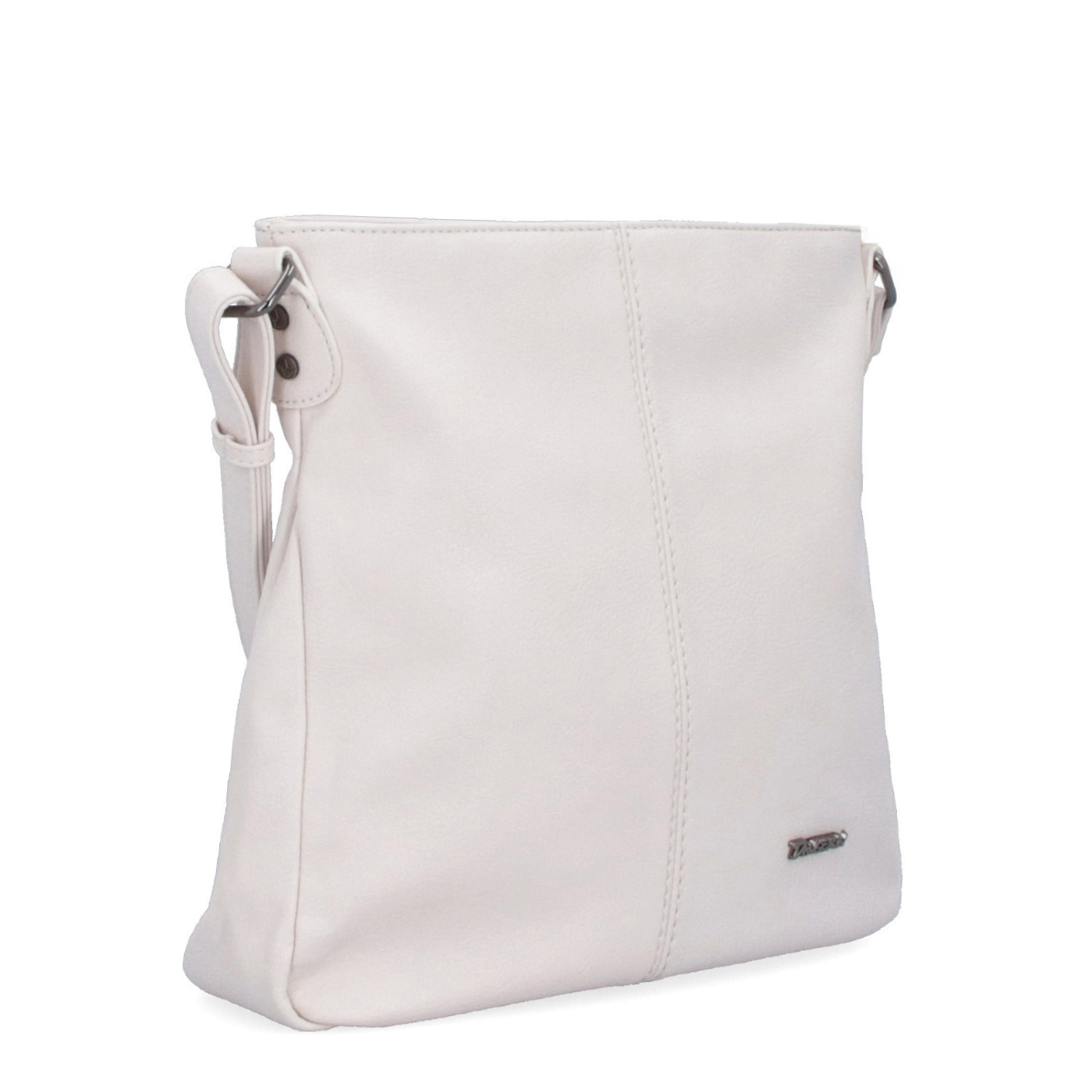 Crossbody kabelka s jednoduchým prešívaním Tangerin materiál syntetická koža zapínanie na zips farba béžová veľkosť stredná 8003 K