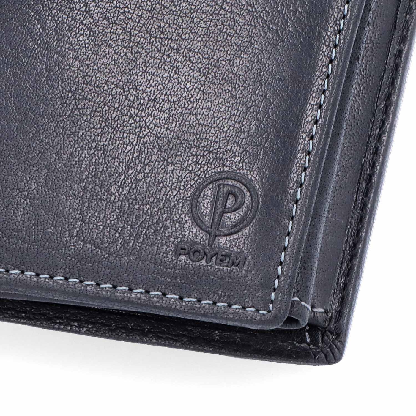 Kvalitné kožené puzdro Poyem Poyem materiál kože zapínanie Bez zapínania farba čierna veľkosť malá 5228 Poyem C Logo