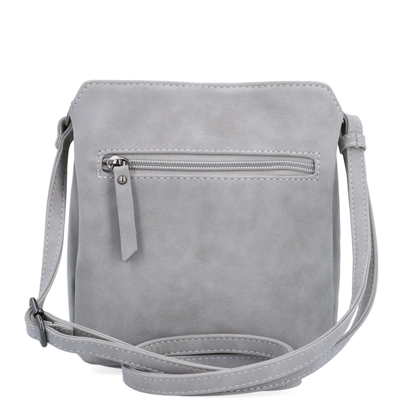Praktická crossbody kabelka so štruktúrovaným vnútrom Tangerin materiál syntetická koža zapínanie na zips farba sivá veľkosť malá 1117 SS Zozadu