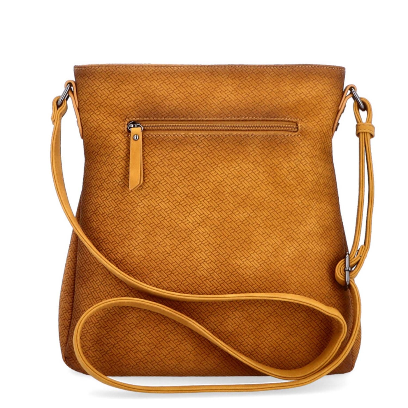 Stredná jednoduchá crossbody kabelka Indee materiál syntetická koža zapínanie na zips farba žltá veľkosť stredná 6317 ZLU Zozadu