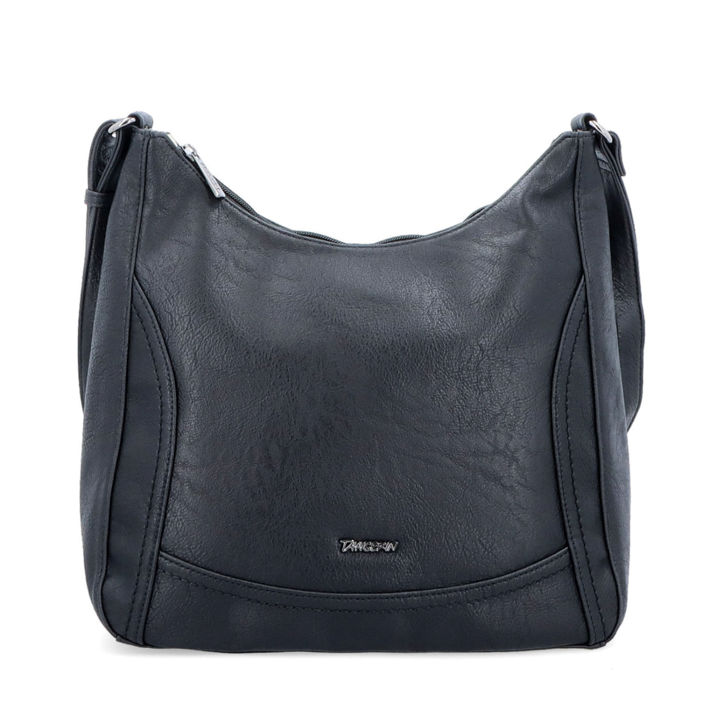 Mestská crossbody kabelka zo syntetickej kože Tangerin materiál syntetická koža zapínanie na zips farba čierna veľkosť stredná 8046 C Spredu