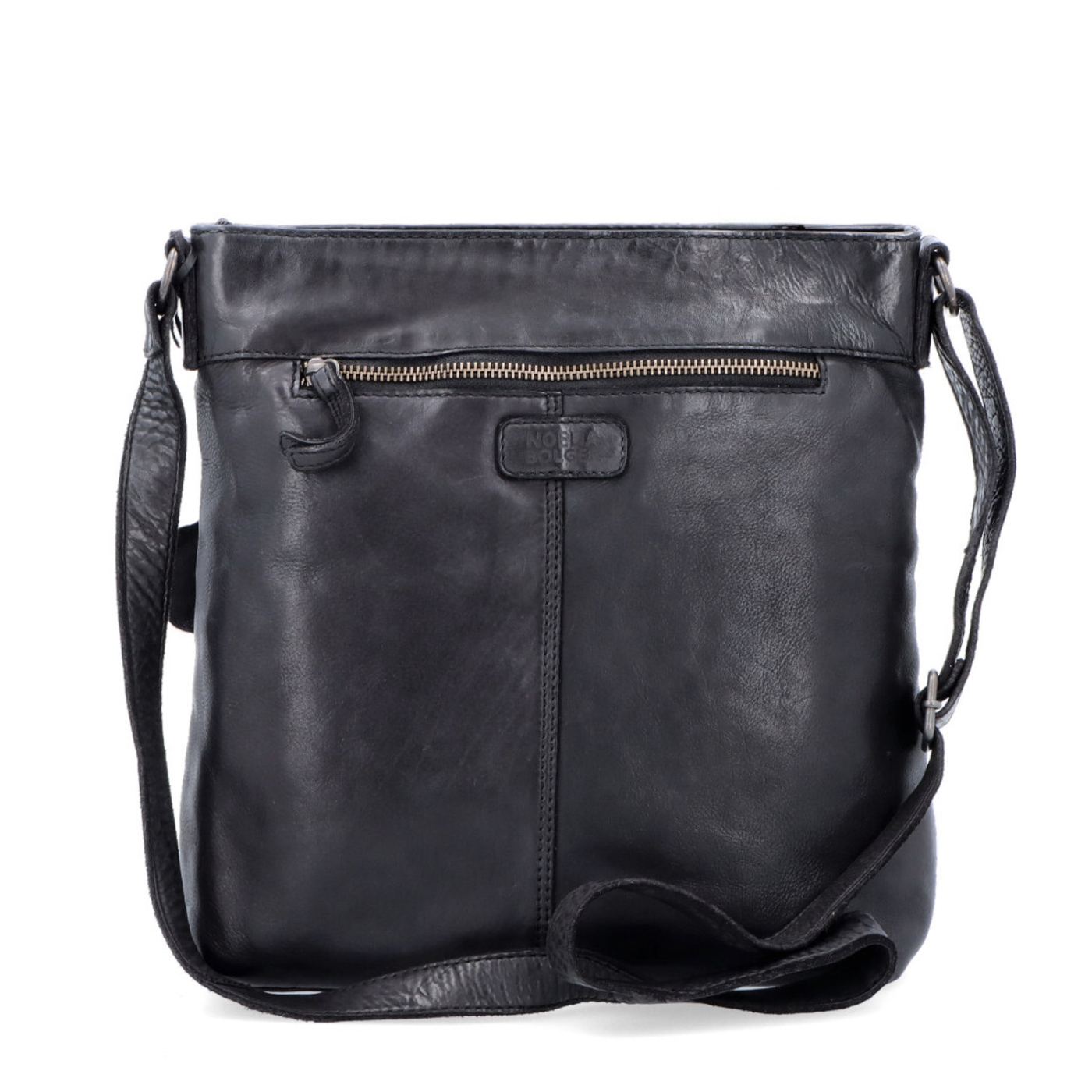 Kožená vintage crossbody s vreckami Noelia Bolger materiál kože zapínanie na zips farba čierna veľkosť stredná NB 2006 C Zozadu