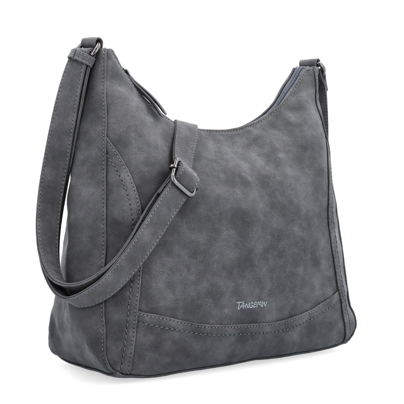 Crossbody syntetická kabelka s prešívaním Tangerin materiál syntetická koža zapínanie na zips farba sivá veľkosť stredná 1104 ANT