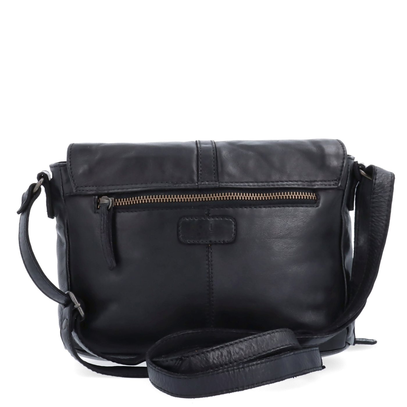 Kožená crossbody kabelka s chlopňou Noelia Bolger materiál kože zapínanie s chlopňou farba čierna veľkosť stredná NB 2416 C Zozadu