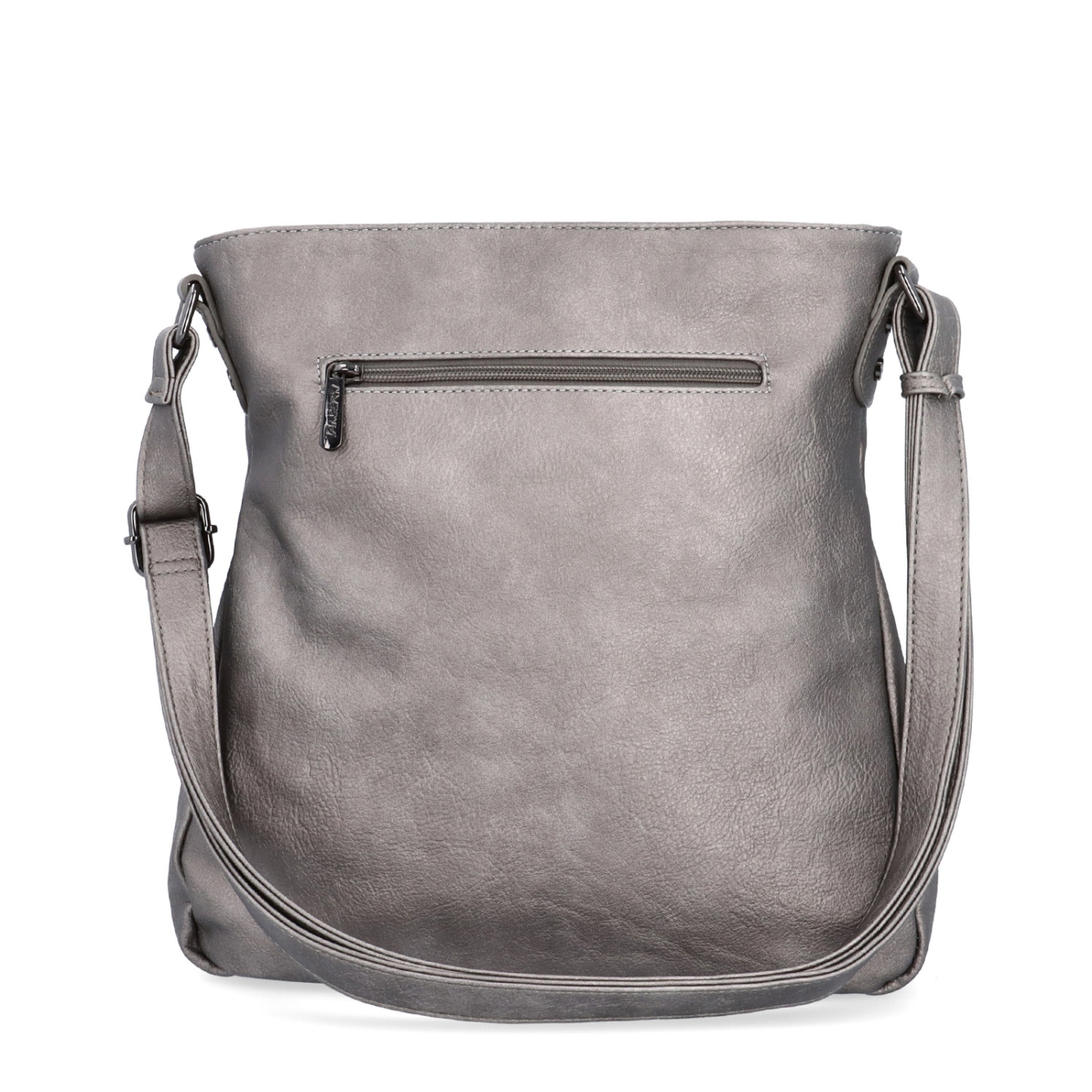 Crossbody kabelka s jednoduchým prešívaním Tangerin materiál syntetická koža zapínanie na zips farba metalíza veľkosť stredná 8003 TI Zozadu