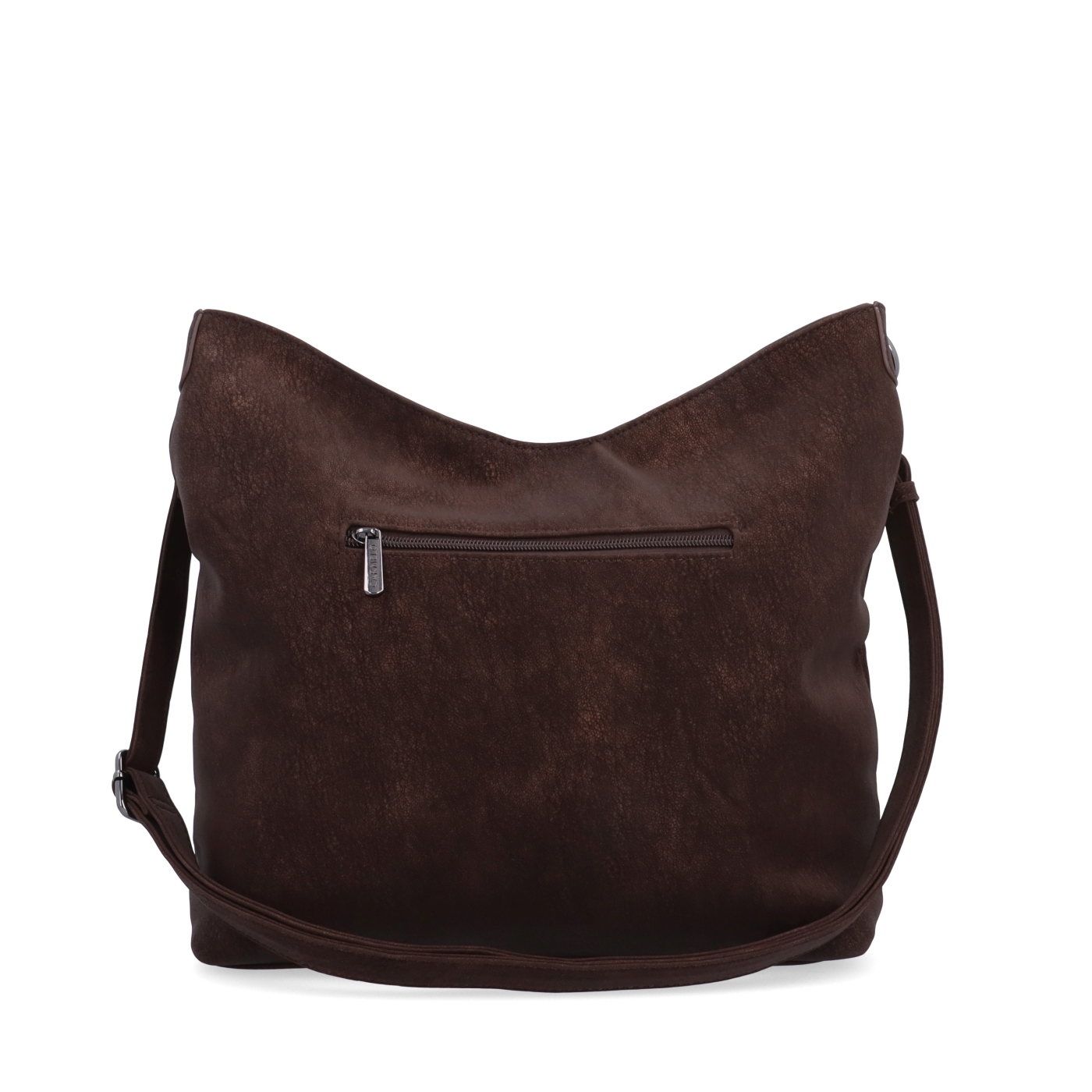 Štýlová crossbody kabelka s odnímateľným reťazom Carmelo materiál syntetická koža zapínanie na zips farba hnedá veľkosť stredná 4660 H Zozadu