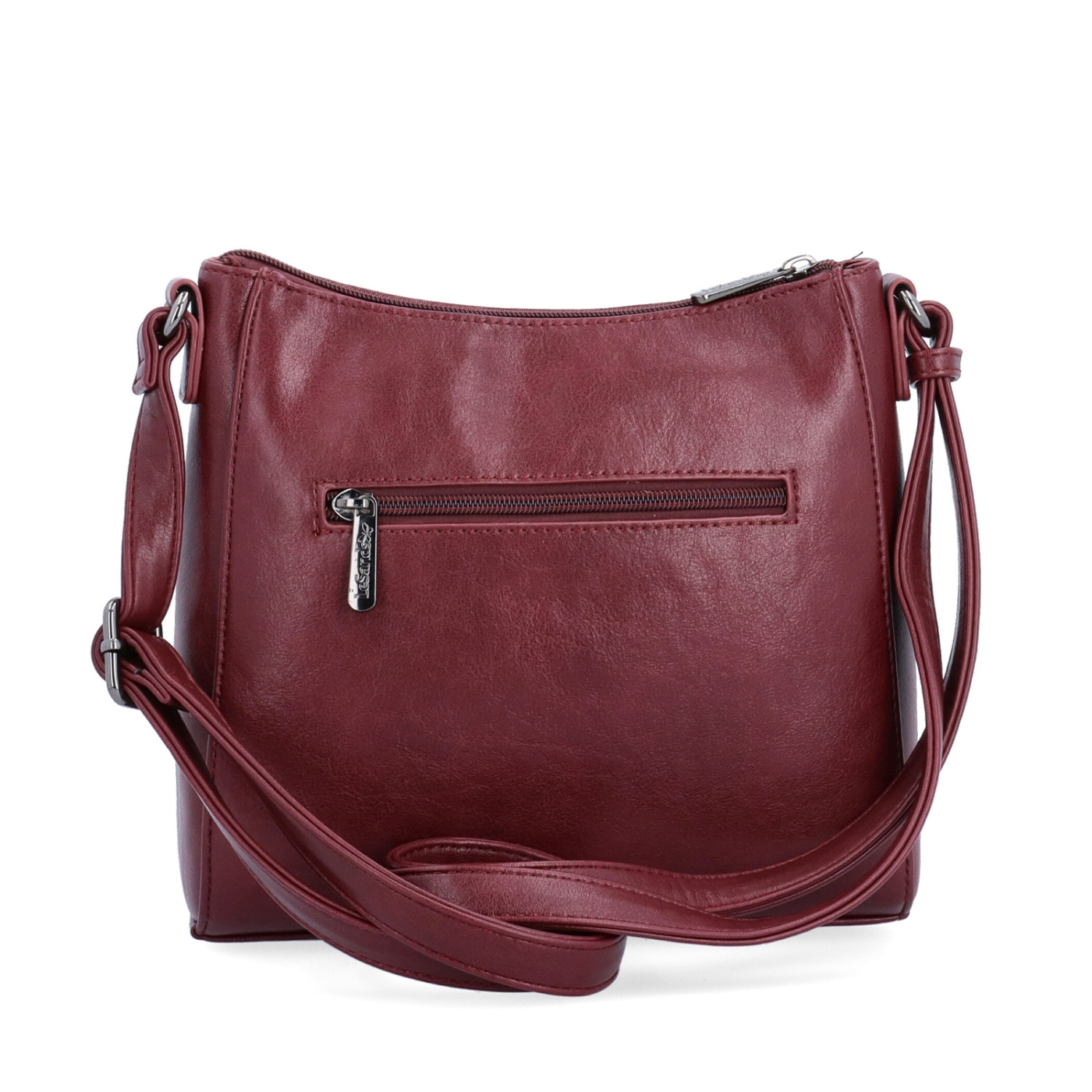 Minimalistická crossbody kabelka do mesta Le Sands materiál syntetická koža zapínanie na zips farba vínová veľkosť malá 7706 BO Zozadu