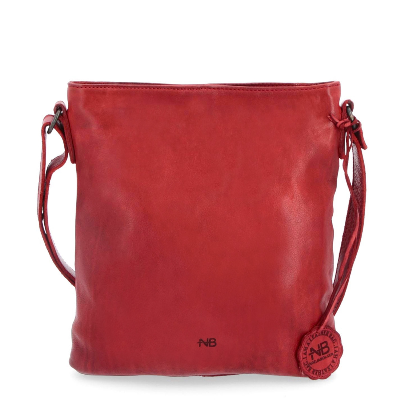 Kožená crossbody kabelka vo vintage štýle Noelia Bolger materiál kože zapínanie na zips farba červená veľkosť malá NB 2001 CV Spredu