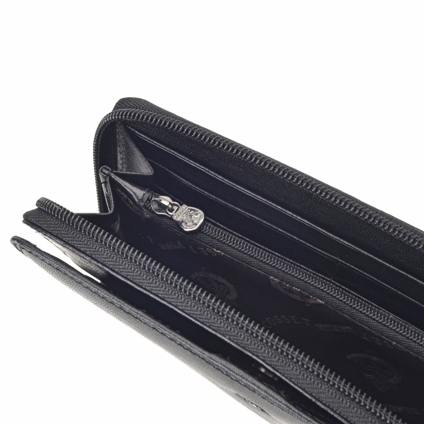 Kožená peňaženka peračník Cosset materiál kože zapínanie na zips farba čierna veľkosť veľká 4401 Komodo C Detail