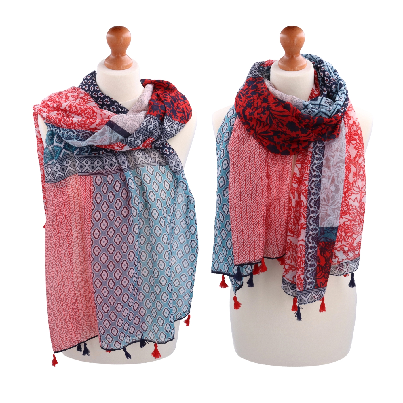 Ľahká šatka s originálnym vzorom Noelia Bolger materiál Viskóza a bavlna farba multicolor KL506 - 04