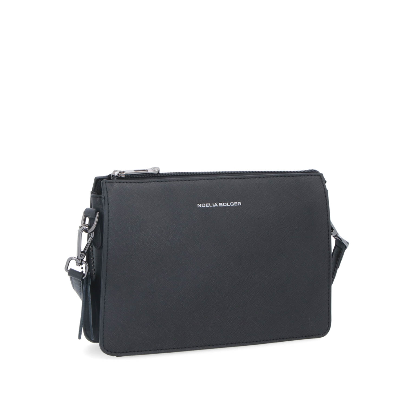 Elegantná crossbody kabelka Noelia Bolger materiál kože zapínanie na zips farba čierna veľkosť malá NB 0042 C