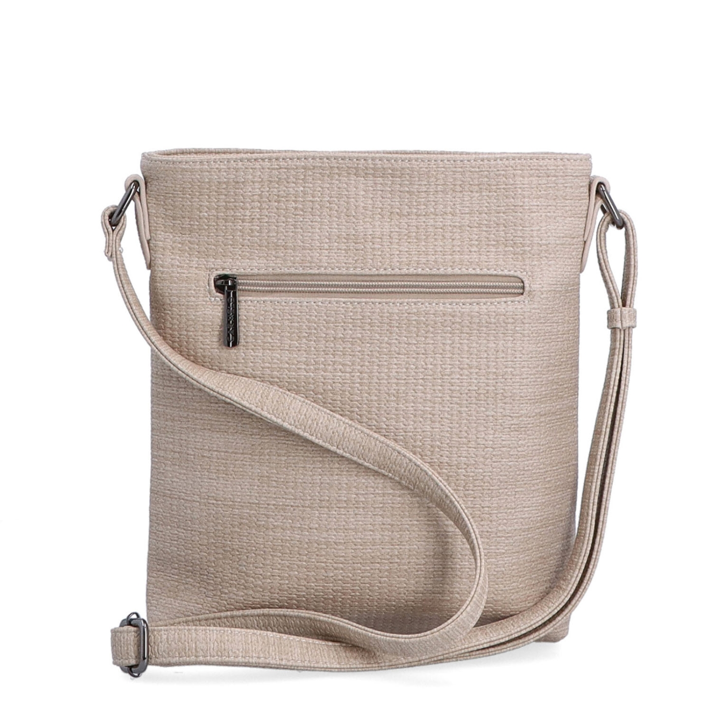 Malá slamená crossbody kabelka Carmelo materiál syntetická koža zapínanie na zips farba béžová veľkosť malá 4308 BE Zozadu