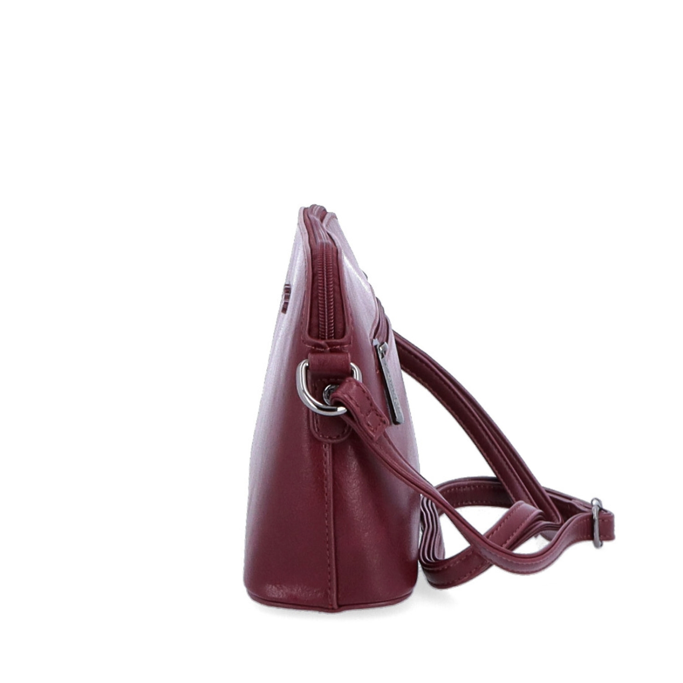 Minimalistická crossbody kabelka Le Sands materiál syntetická koža zapínanie na zips farba vínová veľkosť malá 7710 BO Z boku
