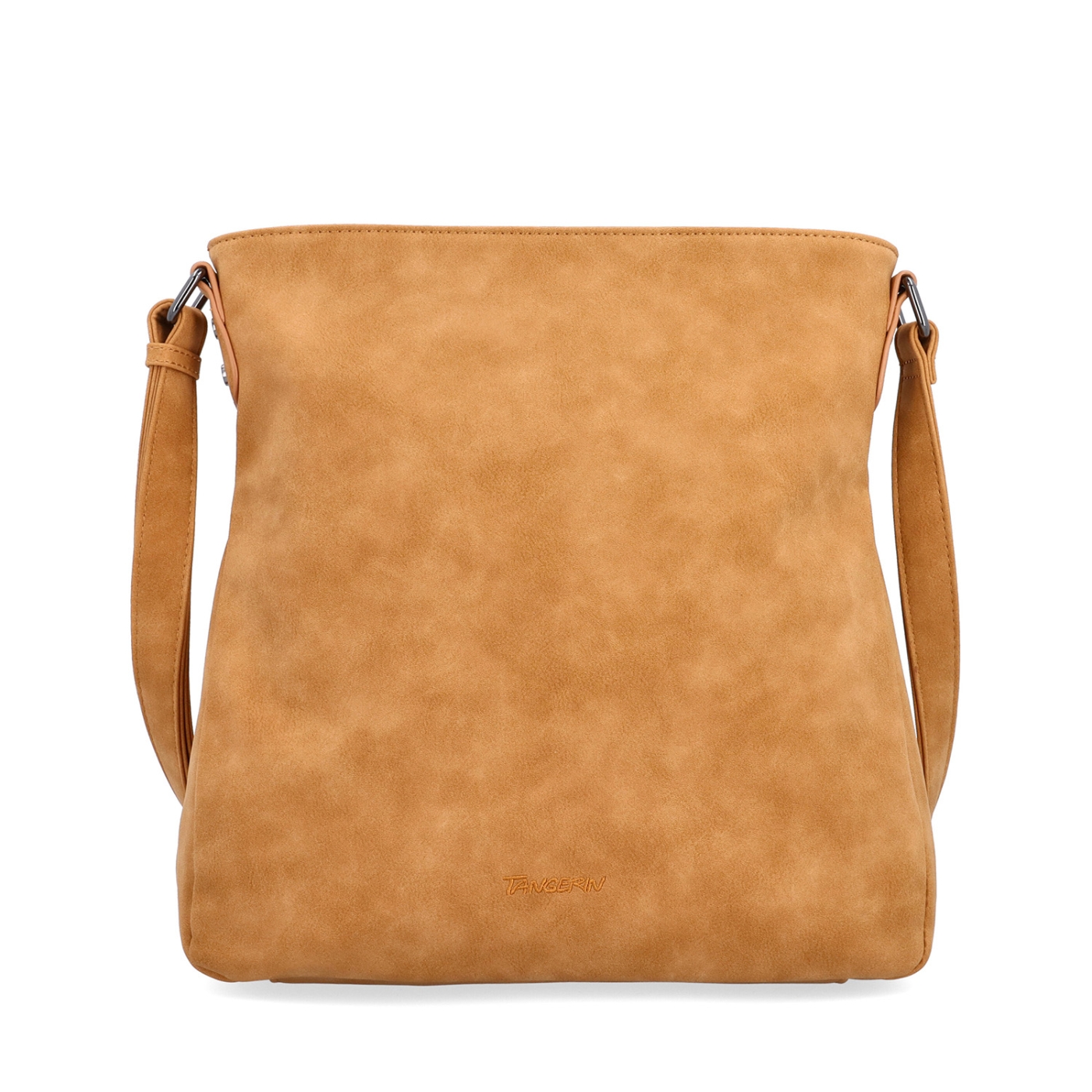 Štýlová crossbody kabelka s čistým dizajnom Tangerin materiál syntetická koža zapínanie na zips farba koňaková veľkosť stredná 1101 CAM Spredu