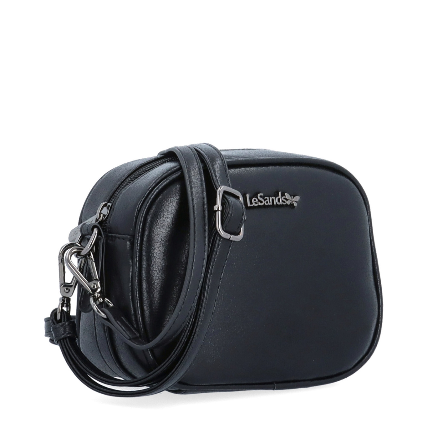 Malá crossbody kabelka s odopínateľným popruhom Le Sands materiál syntetická koža zapínanie na zips farba čierna veľkosť malá 4370 C
