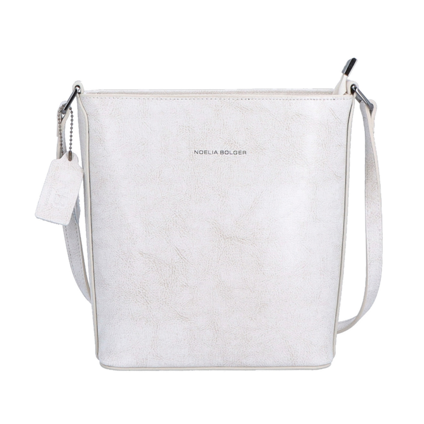 Malá elegantná kožená crossbody kabelka Noelia Bolger materiál kože zapínanie na zips farba biela veľkosť malá NB 0065 OW Spredu