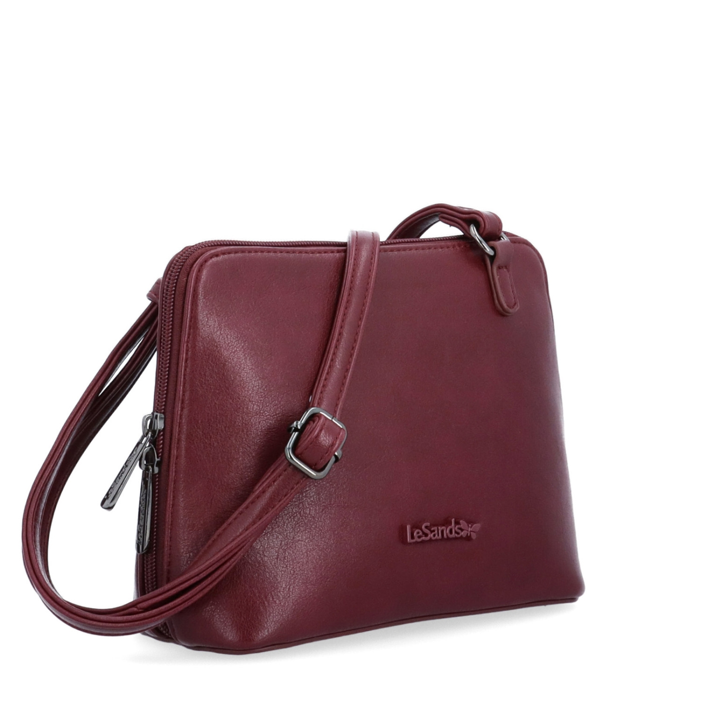 Praktická crossbody kabelka s deleným vnútrom Le Sands materiál syntetická koža zapínanie na zips farba vínová veľkosť malá 7723 BO