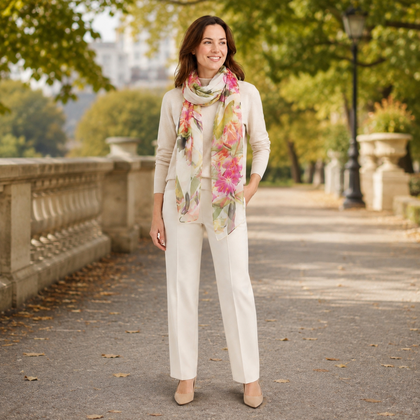 Štýlová dámska šatka pre každý outfit Noelia Bolger materiál polyester farba multicolor KL501 - 02