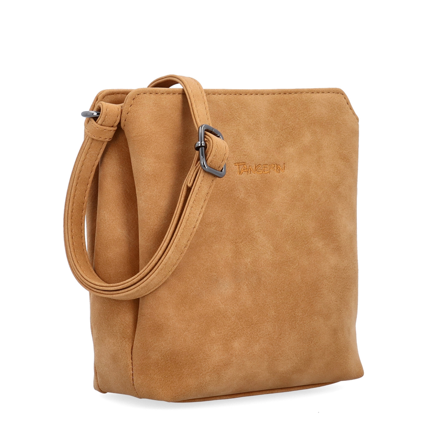 Praktická crossbody kabelka so štruktúrovaným vnútrom Tangerin materiál syntetická koža zapínanie na zips farba koňaková veľkosť malá 1117 CAM