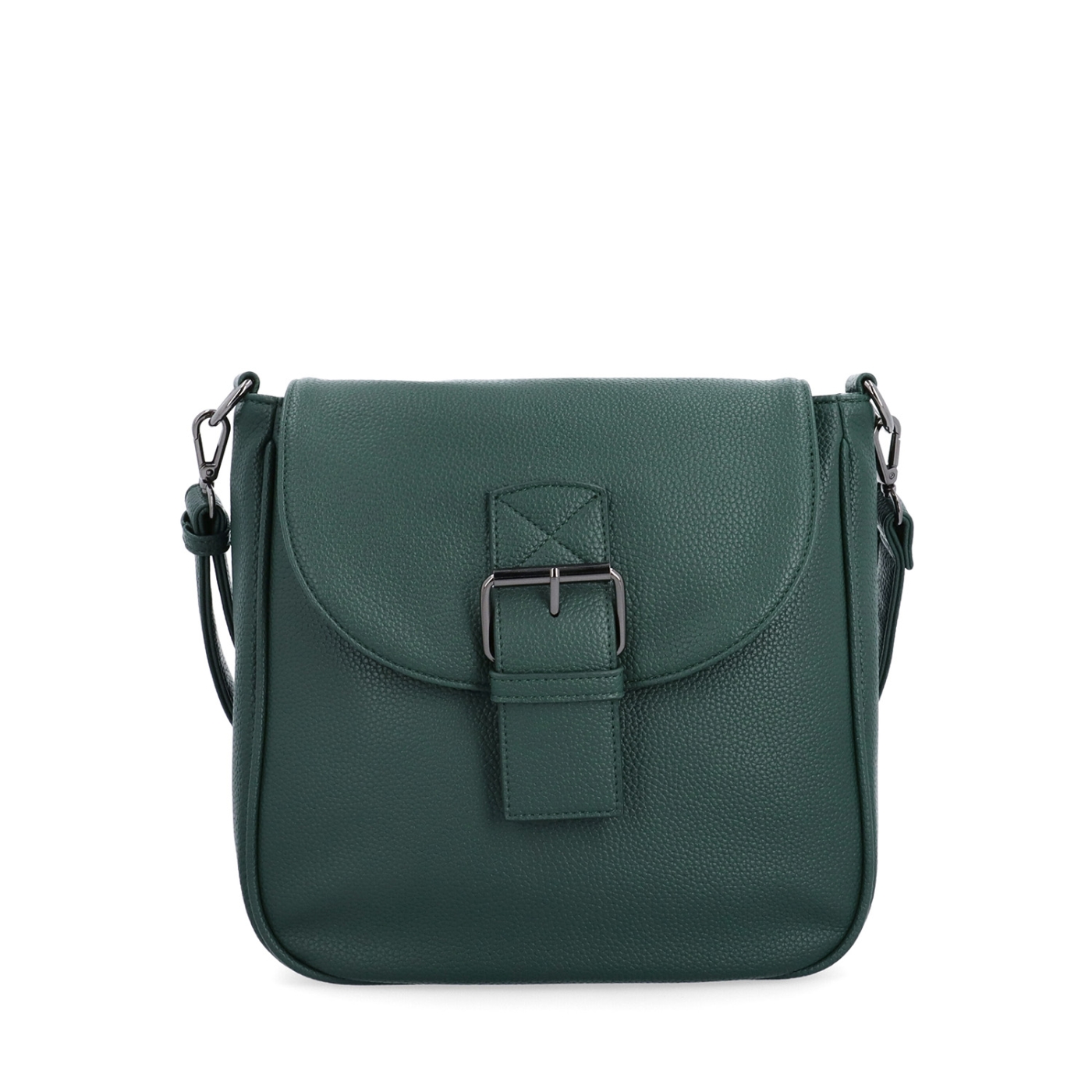 Syntetická crossbody kabelka s výraznou sponou Carmelo materiál syntetická koža zapínanie s chlopňou farba zelená veľkosť stredná 4363 TZE Spredu