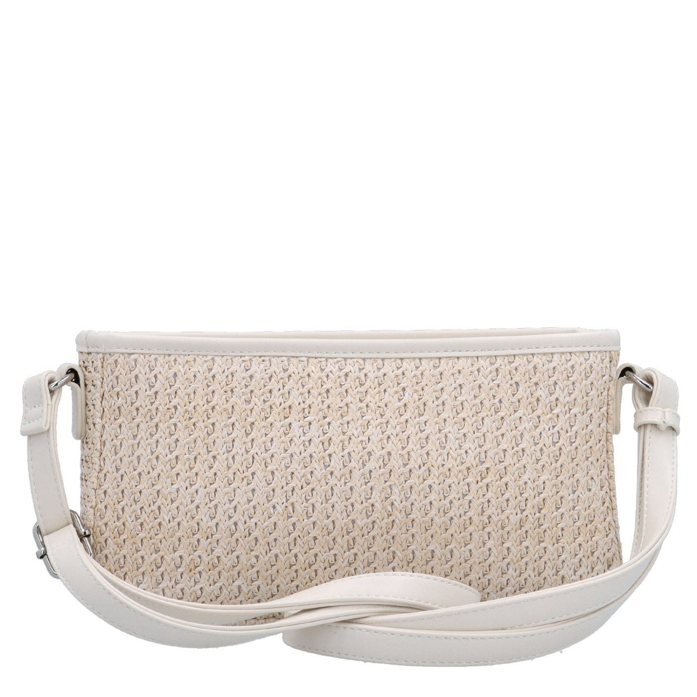 Malá crossbody kabelka v slamenom štýle Le Sands materiál syntetická koža zapínanie na zips farba béžová veľkosť malá 4616 K Zozadu