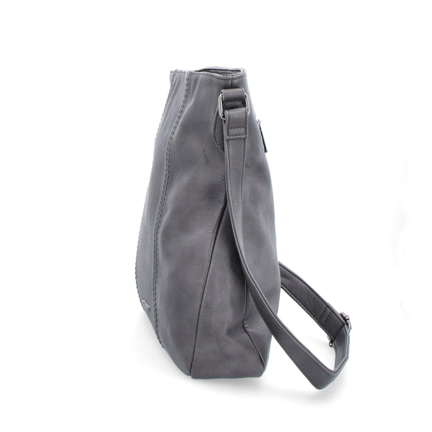 Crossbody kabelka s prešívaním Tangerin materiál syntetická koža zapínanie na zips farba sivá veľkosť stredná 8004 TS Z boku