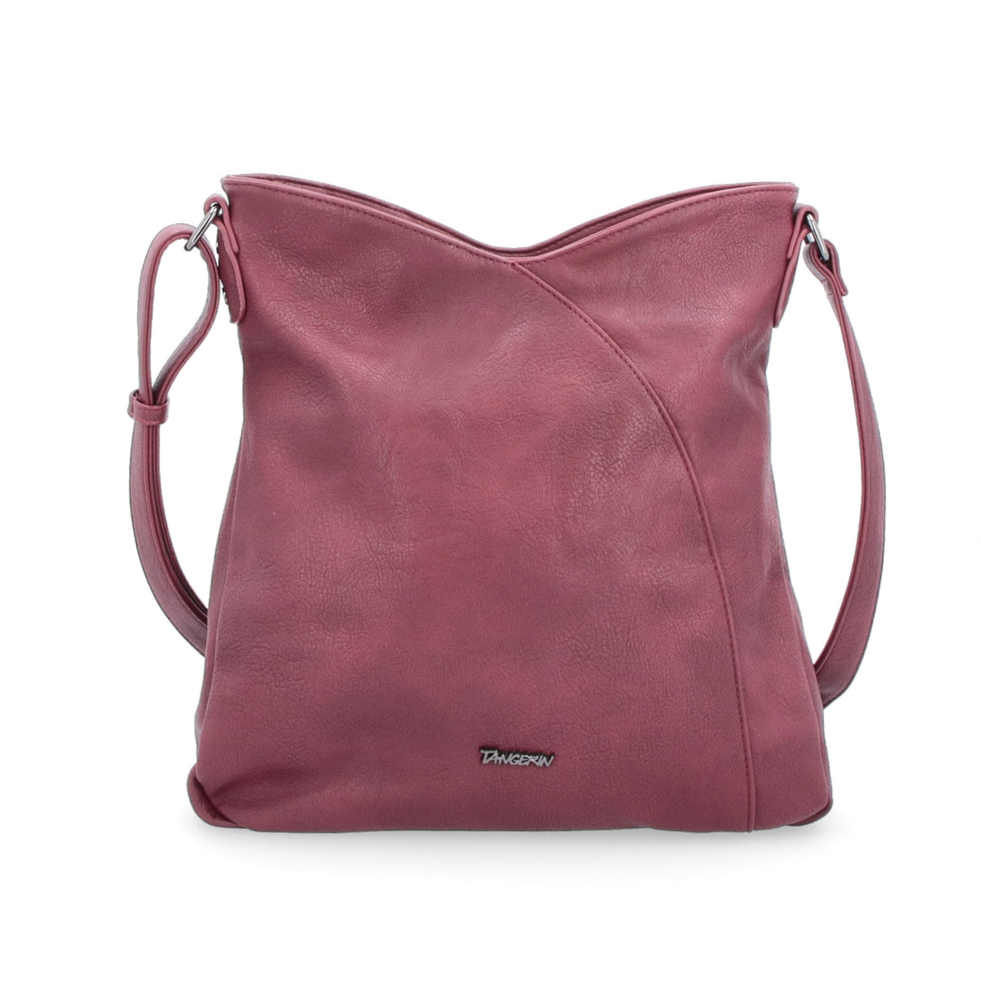 Asymetrická crossbody kabelka s prešívaním Tangerin materiál syntetická koža zapínanie na zips farba vínová veľkosť stredná 8023 BO Spredu